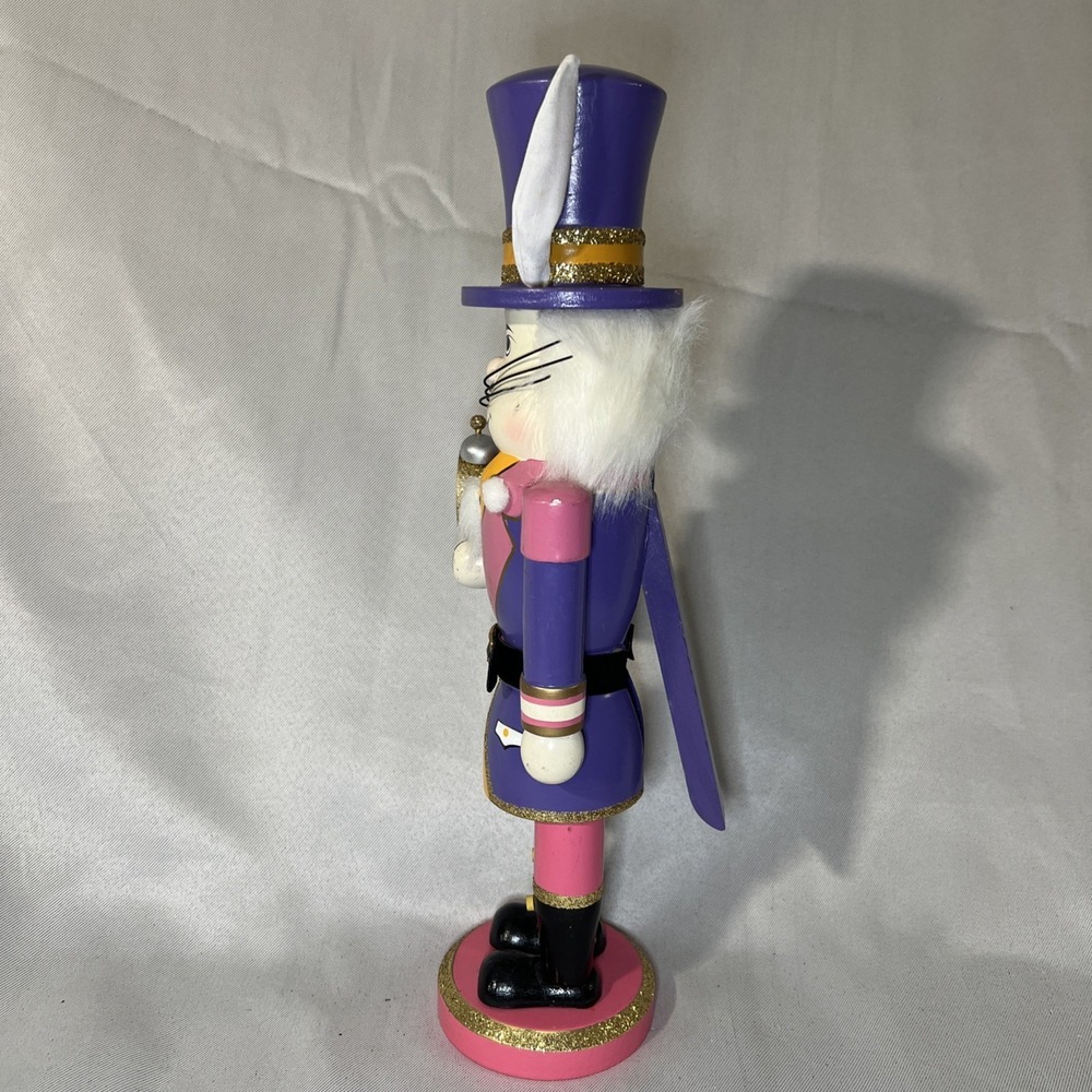 White Rabbit Nutcracker Alice Wonderland Fantasy Christmas Decor "I'm late!" 14" - Picture 2 of 9